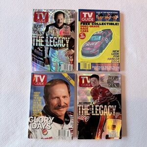 Vintage NASCAR bundle of four collectible TV Guides- collectors editions